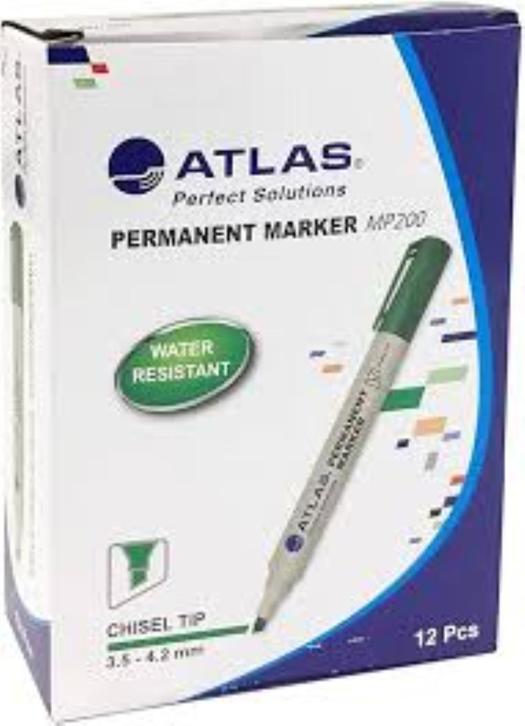 Atlas Permanent Marker Chisel DZ=12EA GN AS-MP200-GN